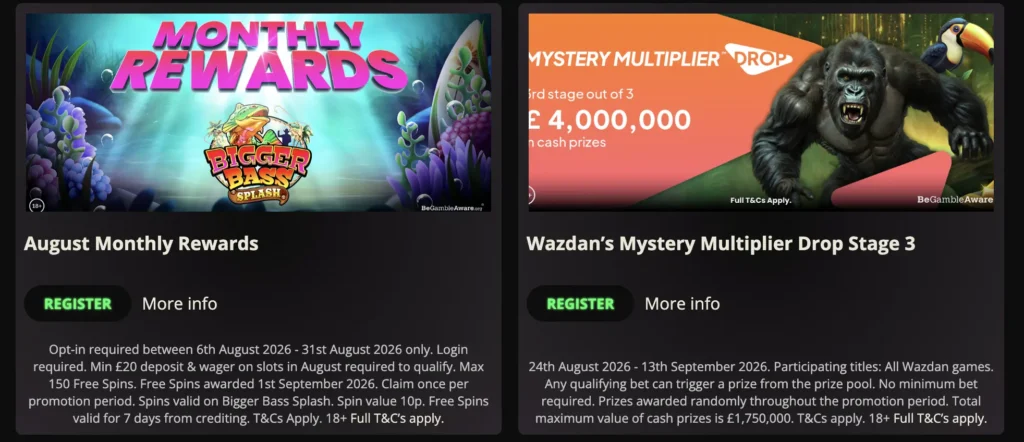 Promotions at Ivy Casino